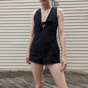 Free People Daisy Romper Tie-Front Cutout One-Piece